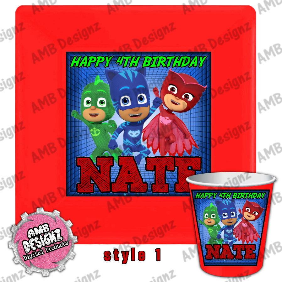 PJ Mask Party Plates - PJ Mask Party Supplies
