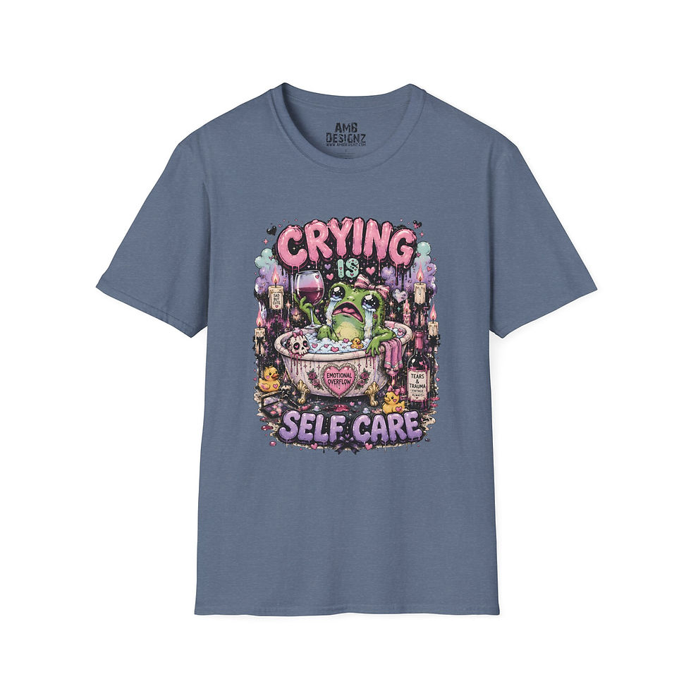 Thumbnail: Crying Is Self-Care Funny Frog, Mental Health Humor, Cute Sarcastic Tee