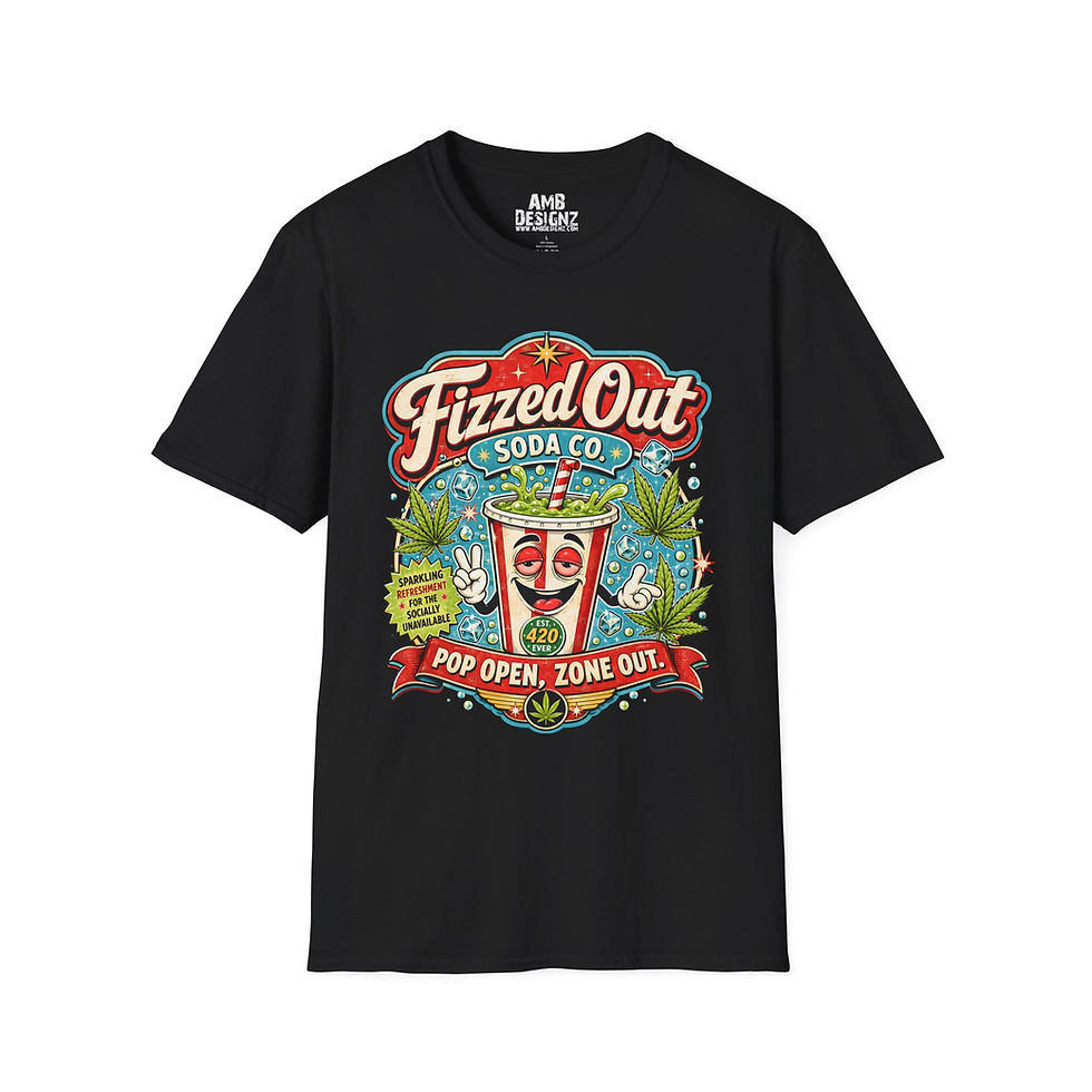 Thumbnail: Fizzed Out Soda Co Funny Stoner Soda Shop Parody Graphic T-Shirt