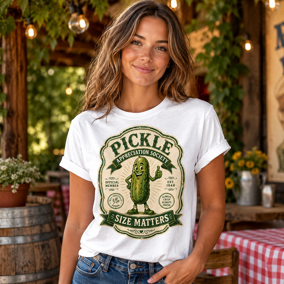 Thumbnail: Pickle Appreciation Society, Vintage Graphic Tee, Cute Adult Humor Food Pun Tee