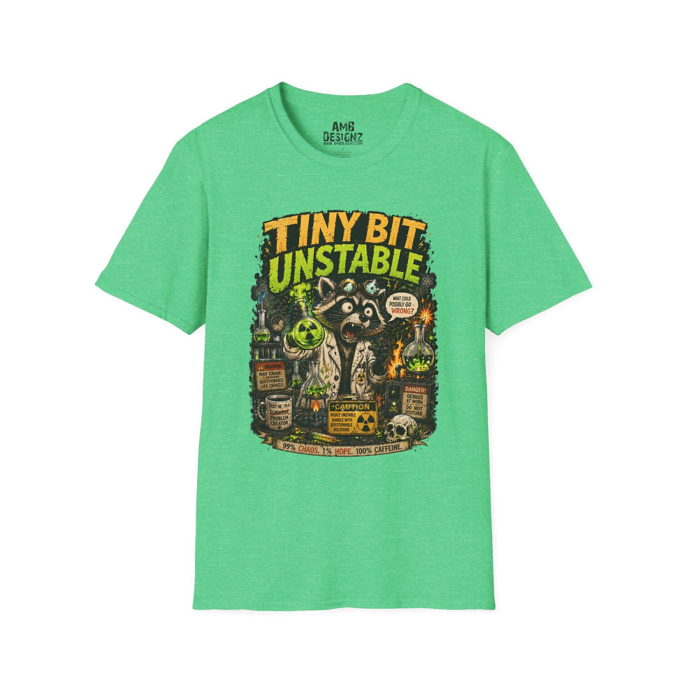 Thumbnail: Funny Scientist Raccoon, Tiny Bit Unstable, Chaos Humor, Nerd Gift Men Women Tee