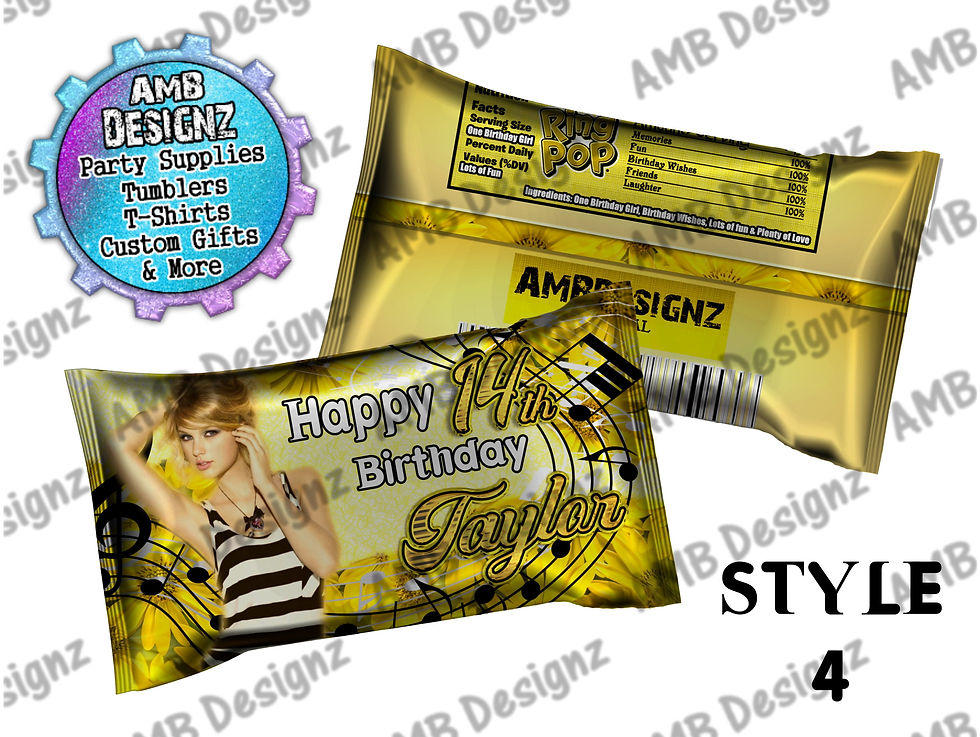 Thumbnail: Taylor Swift Ring Pop Wrapper - Taylor Swift Party Supplies