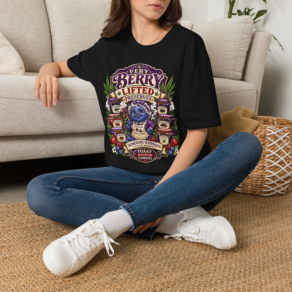 Thumbnail: Very Berry Lifted Preserves Funny Weed Jam Jar Parody Graphic T-Shirt