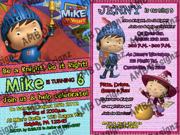 Mike the Knight Invitations