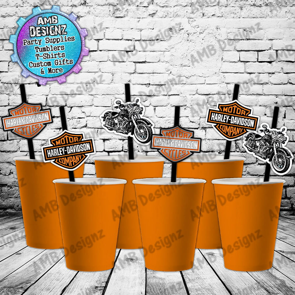 Harley Davidson Paper Straws - Harley Davidson Party Supplies