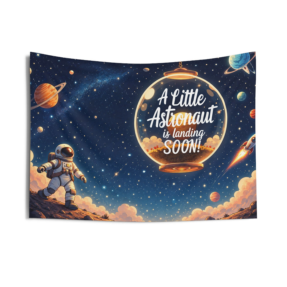 Thumbnail: A Little Astronaut is Landing Soon Display Backdrop for Photos, Tables & Decor