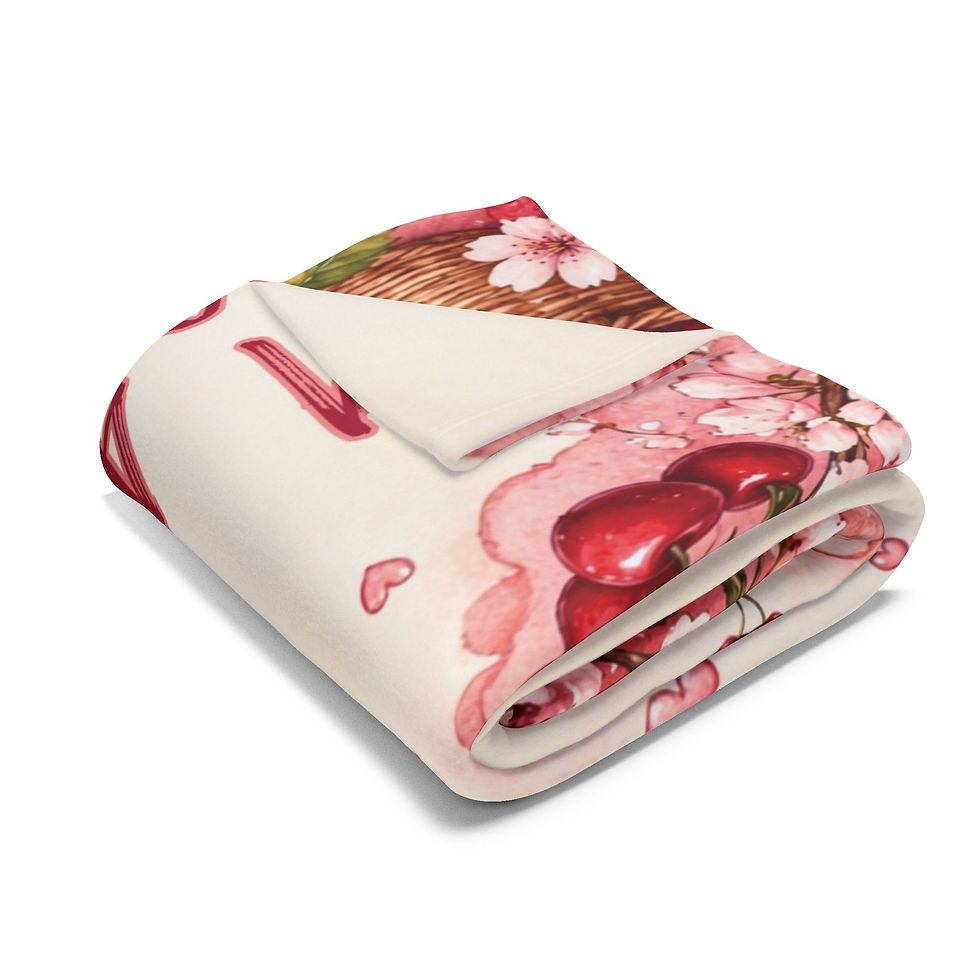 Thumbnail: Milestone Baby Fleece Blanket — "Our Little Cherry on Top" Monthly Photo Prop