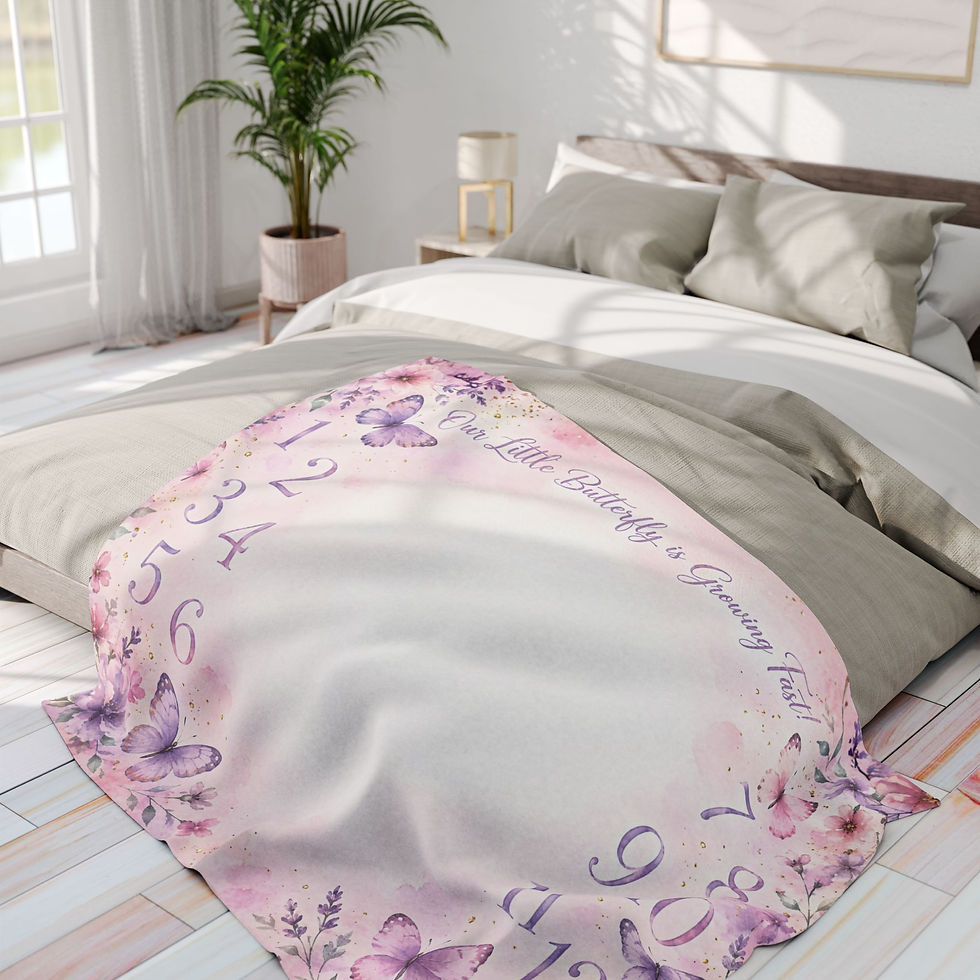Thumbnail: Baby Milestone Blanket - Our Little Butterfly is Growing Fast Floral Photo Prop