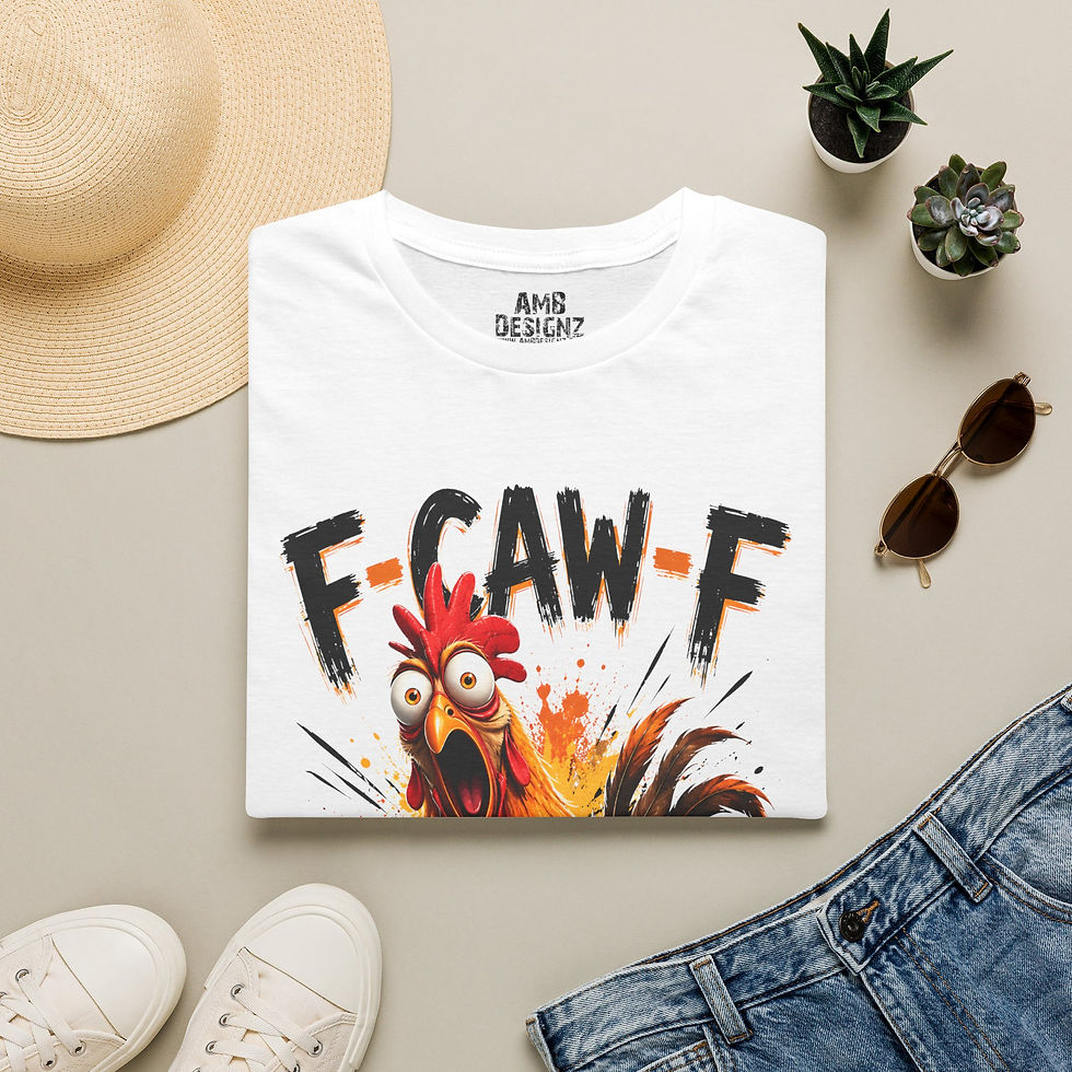 Thumbnail: Funny Chicken Fowl Language, Screaming F-CAW-F Chicken, Humor Gift Men Women Tee