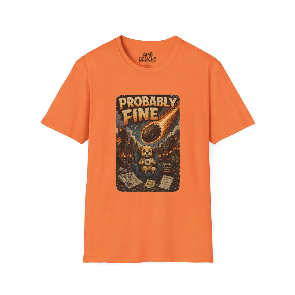 Thumbnail: Probably Fine Funny Dog, Dark Humor Disaster Graphic Tee, Sarcastic Meme Shirt