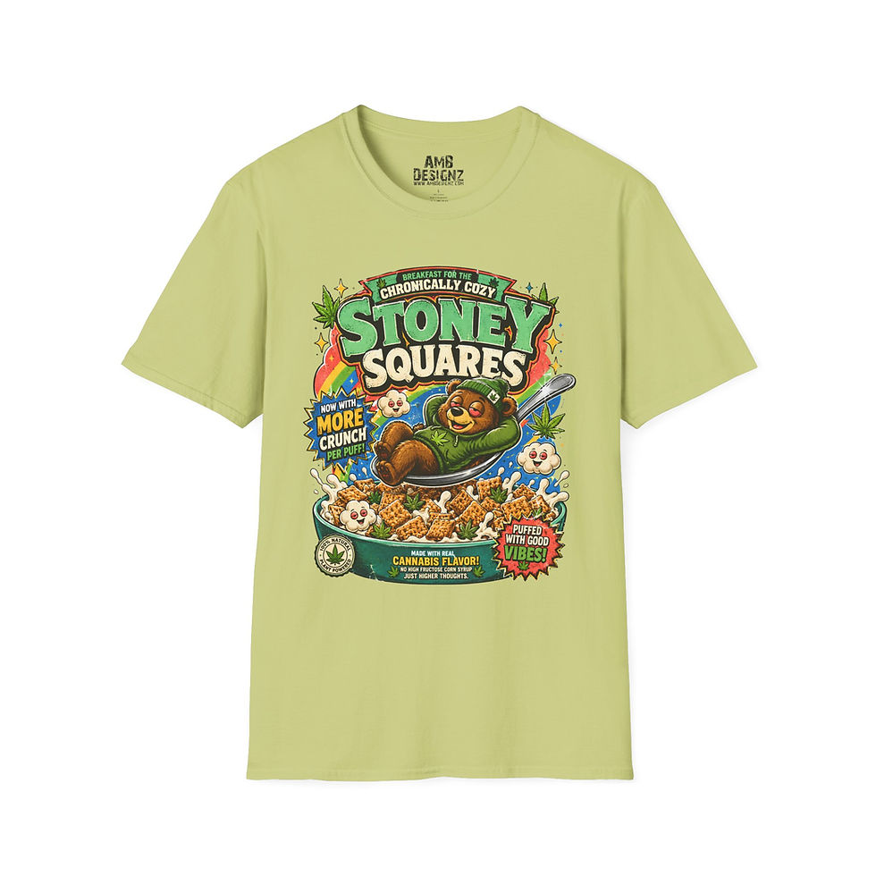 Thumbnail: Stoney Squares Funny Stoner Cereal Box Parody Graphic T-Shirt