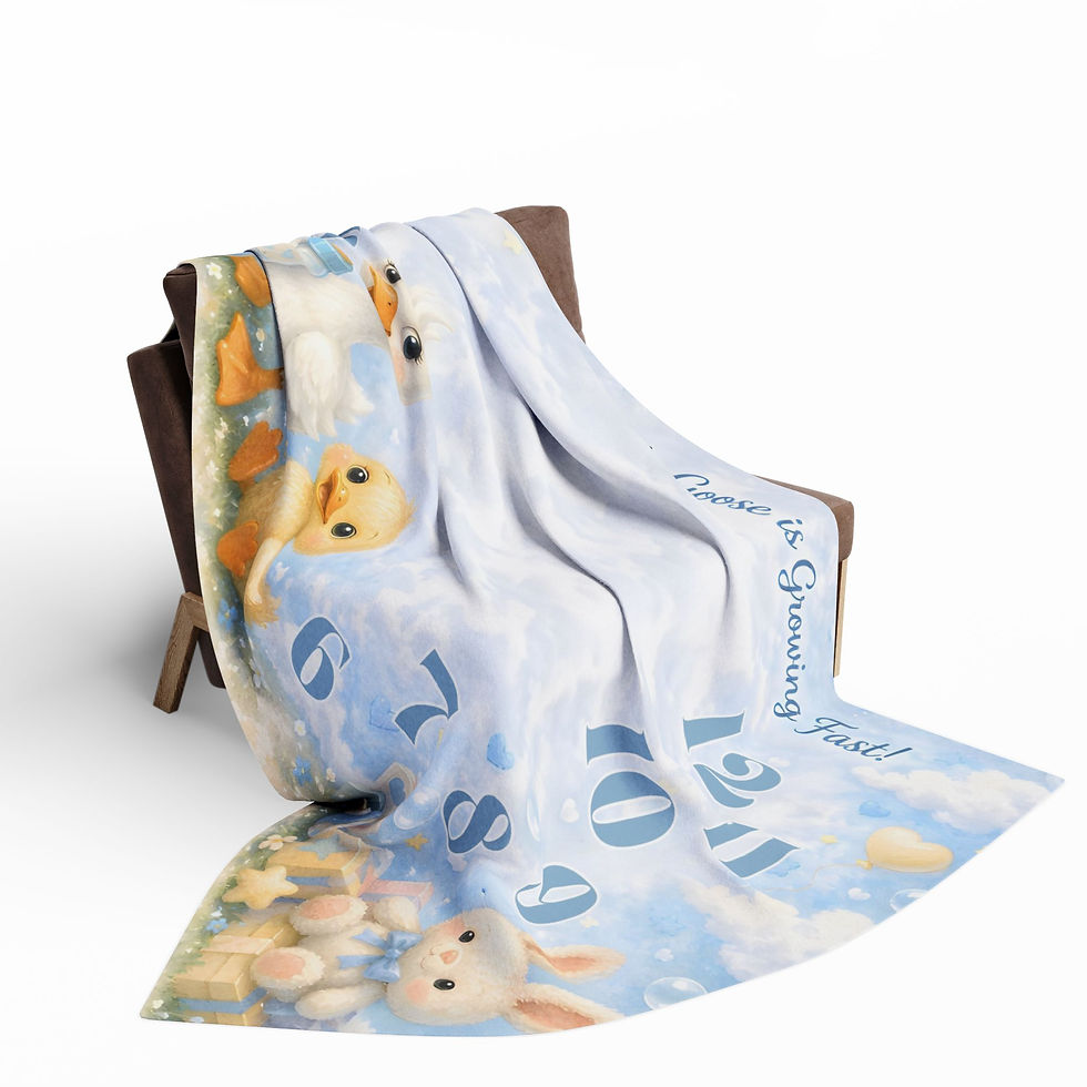 Thumbnail: Baby Milestone Fleece Blanket – "Our Silly Little Goose" Photo Prop