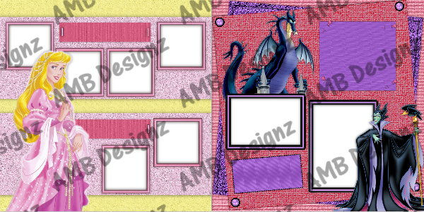 Thumbnail: Disney Princess Aurora Sleeping Beauty Digital Scrapbooking Premade Album/Pa