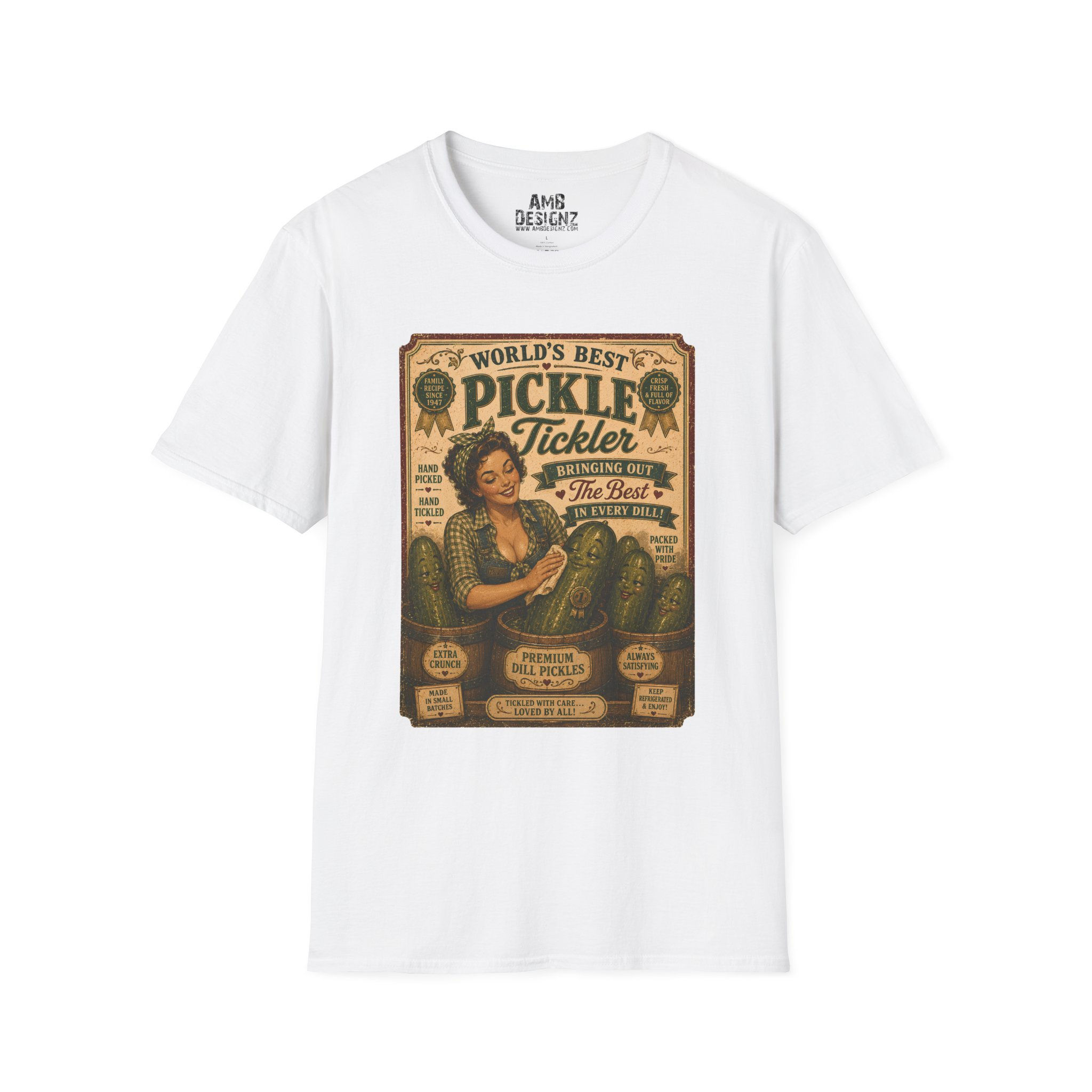 Best Pickle Tickler Funny Tee, Food Pun Tee, Vintage Double Meaning Humor Shirt