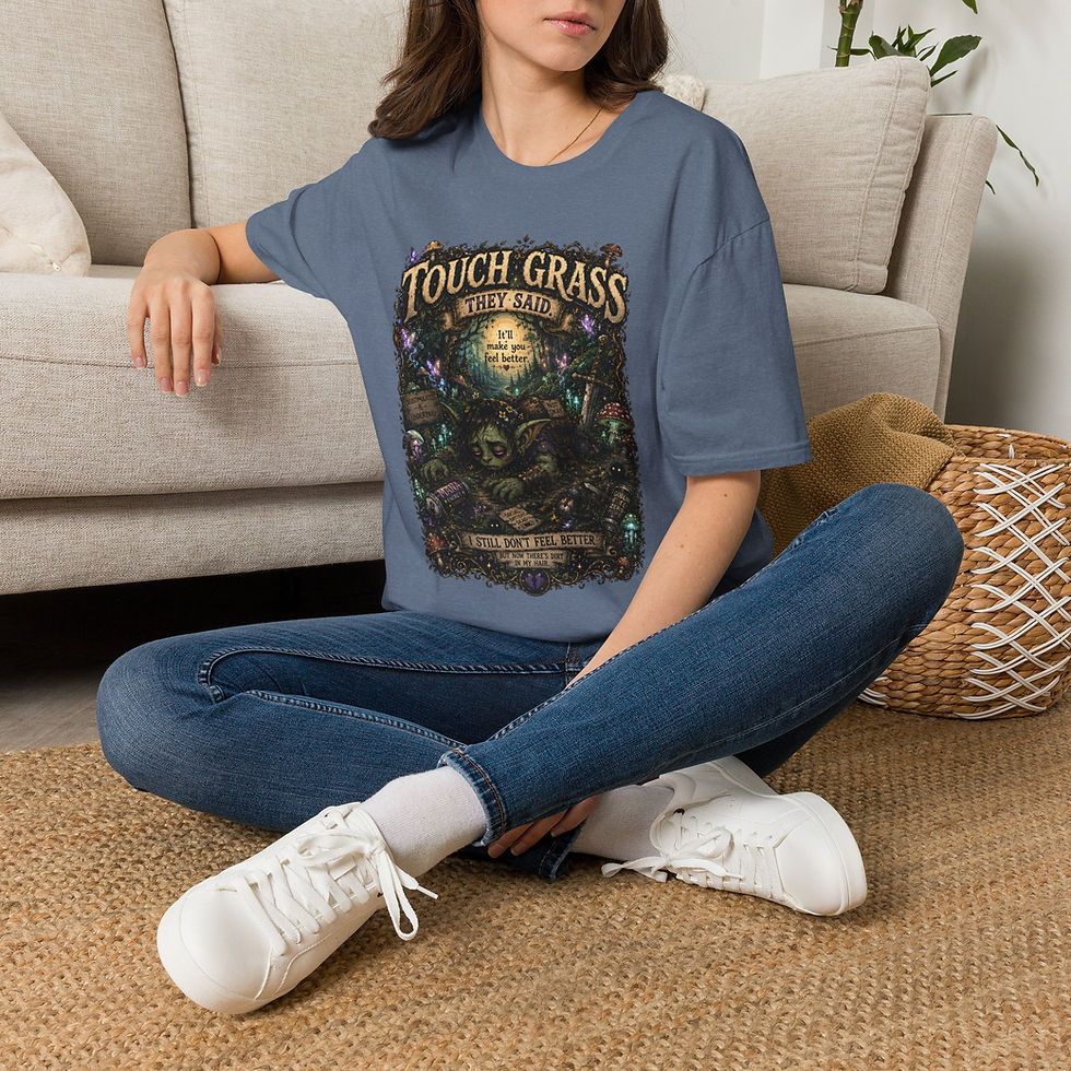 Thumbnail: Touch Grass Funny Goblin Fantasy, Dark Humor, Gamer Introvert Gift Men Women