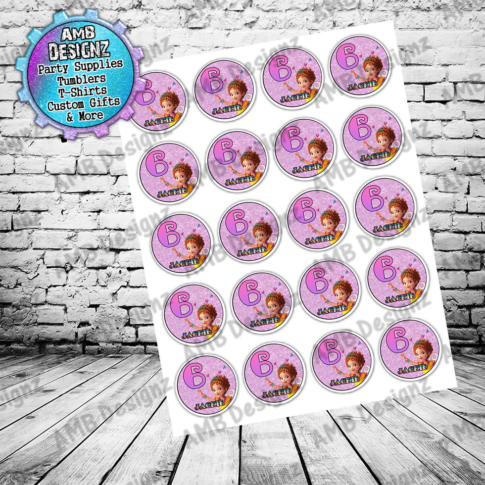 Fancy Nancy 2inch Round Labels - Fancy Nancy Party Supplies