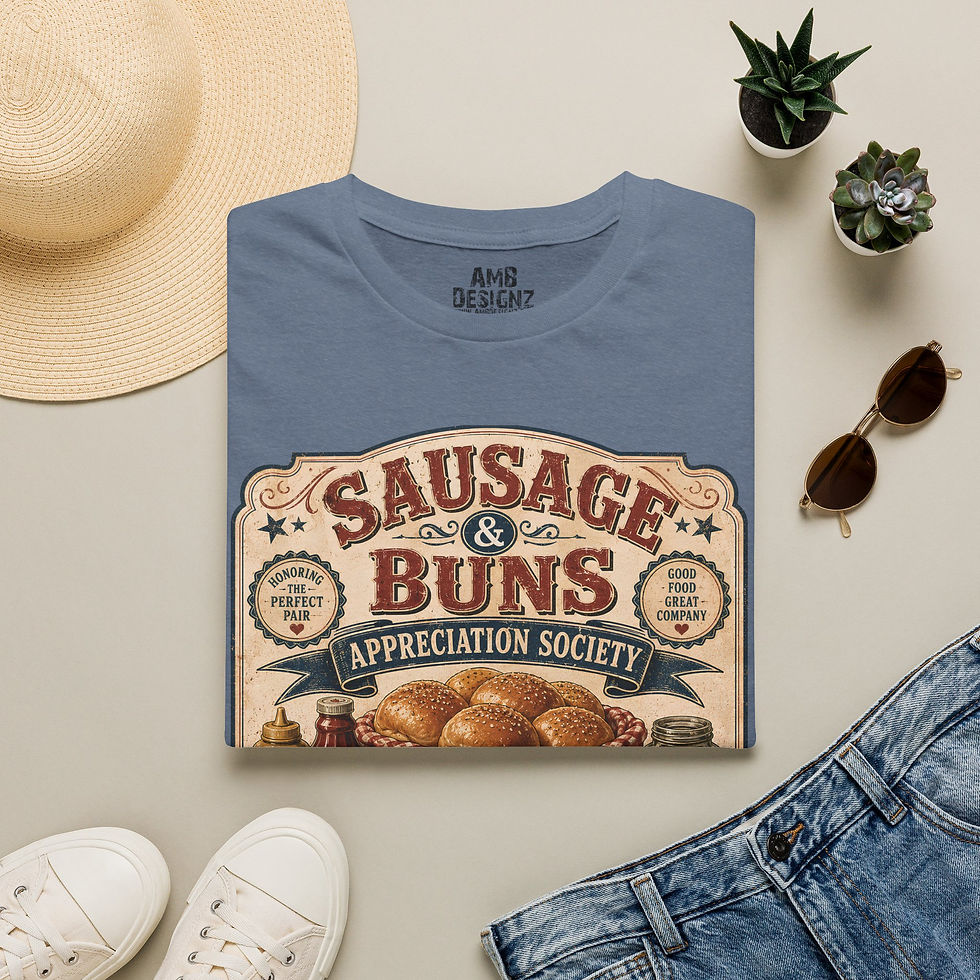 Thumbnail: Sausage and Buns Funny Tee, Food Pun Tee, Vintage Double Meaning Humor Shirt