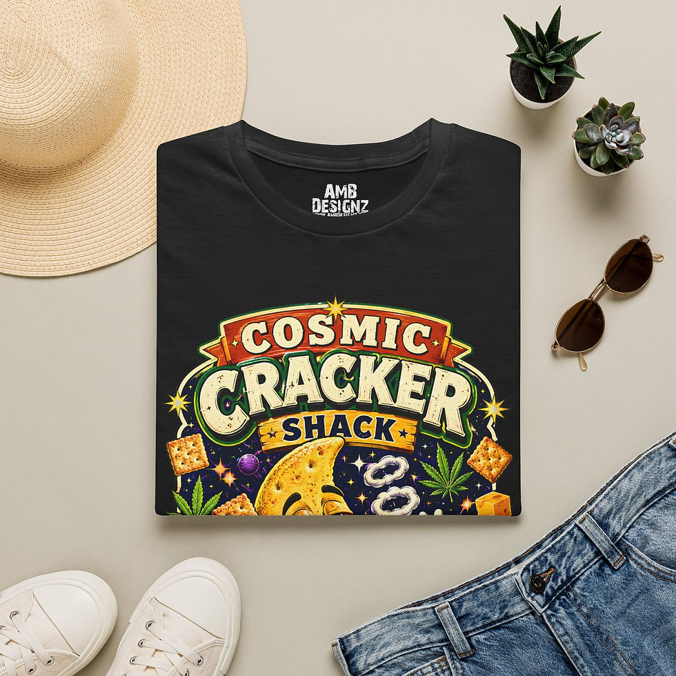 Thumbnail: Cosmic Cracker Shack Funny Weed Space Snack Parody Graphic T-Shirt