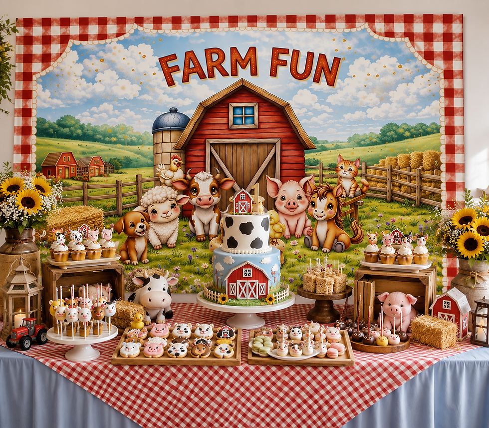 Thumbnail: Farm Fun Party Display Backdrop for Photos, Tables & Decor