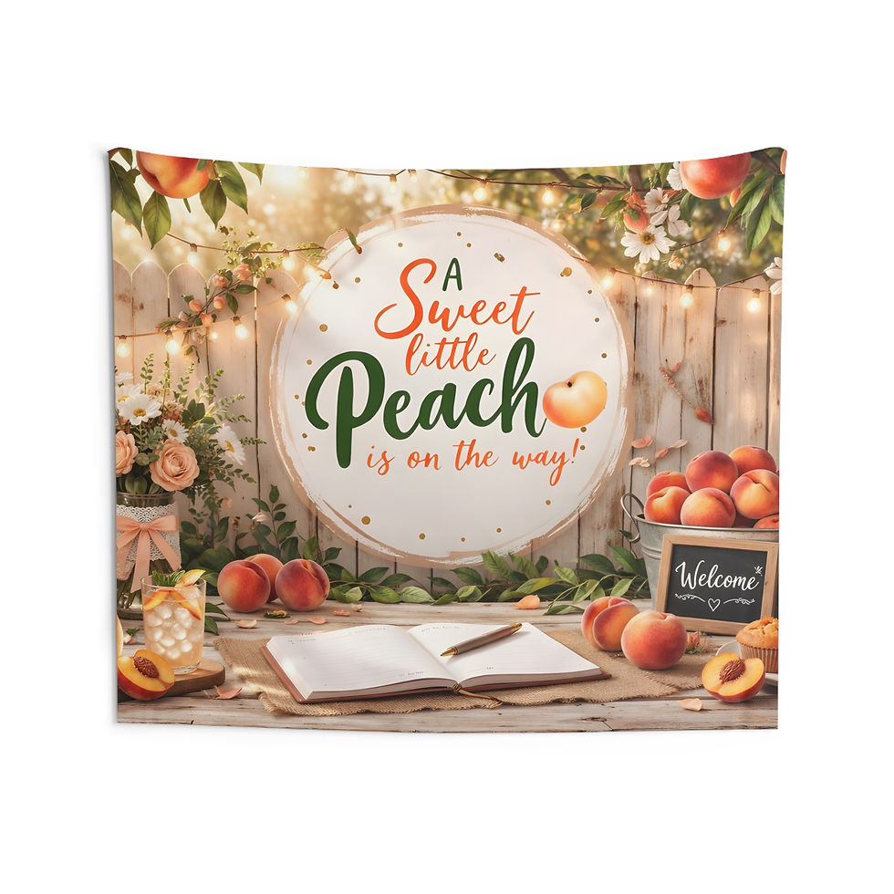 Thumbnail: Sweet Peach is on the way 2 Party Display Backdrop for Photos, Tables & Decor
