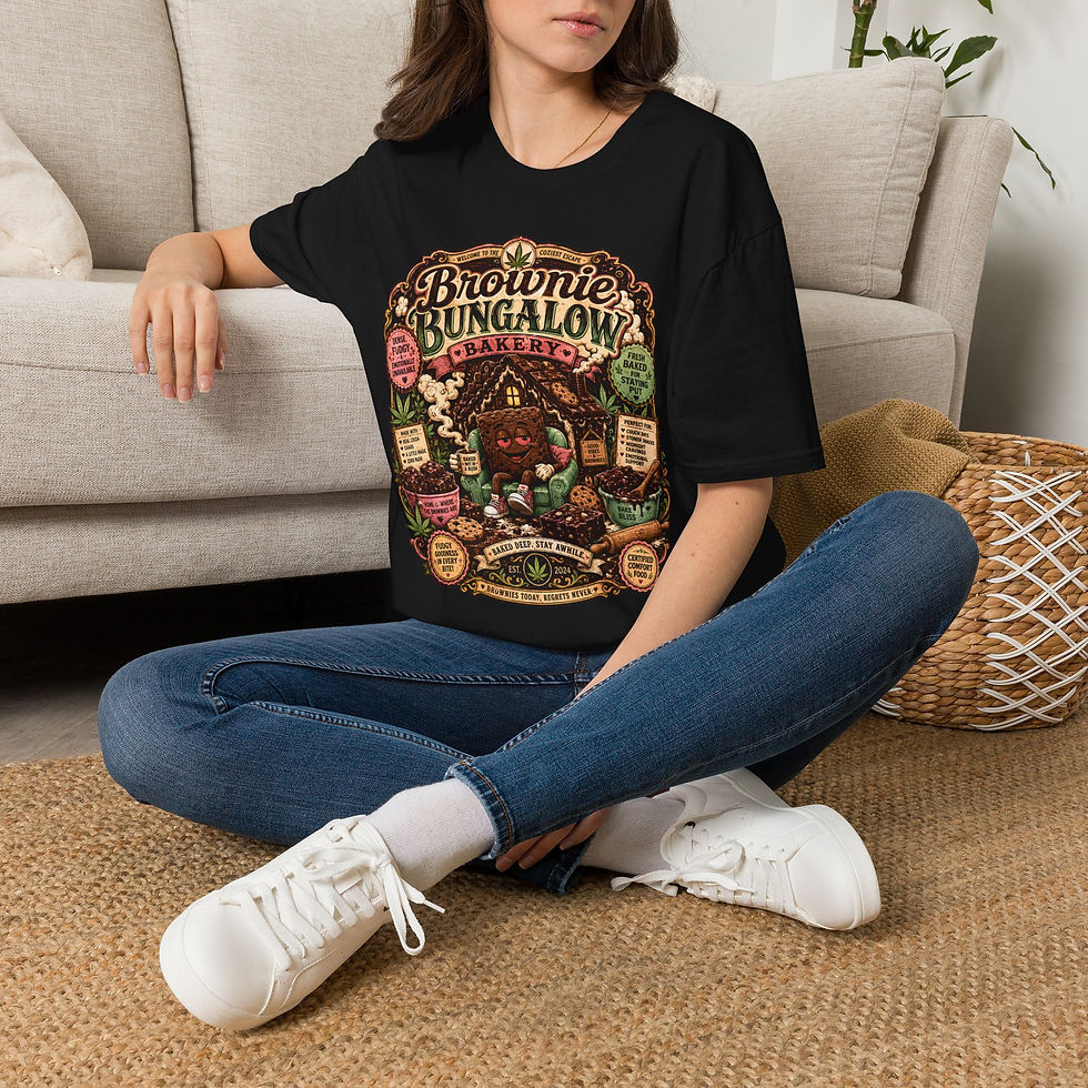 Thumbnail: Brownie Bungalow Bakery Funny Cannabis Brownie Dessert Graphic T-Shirt