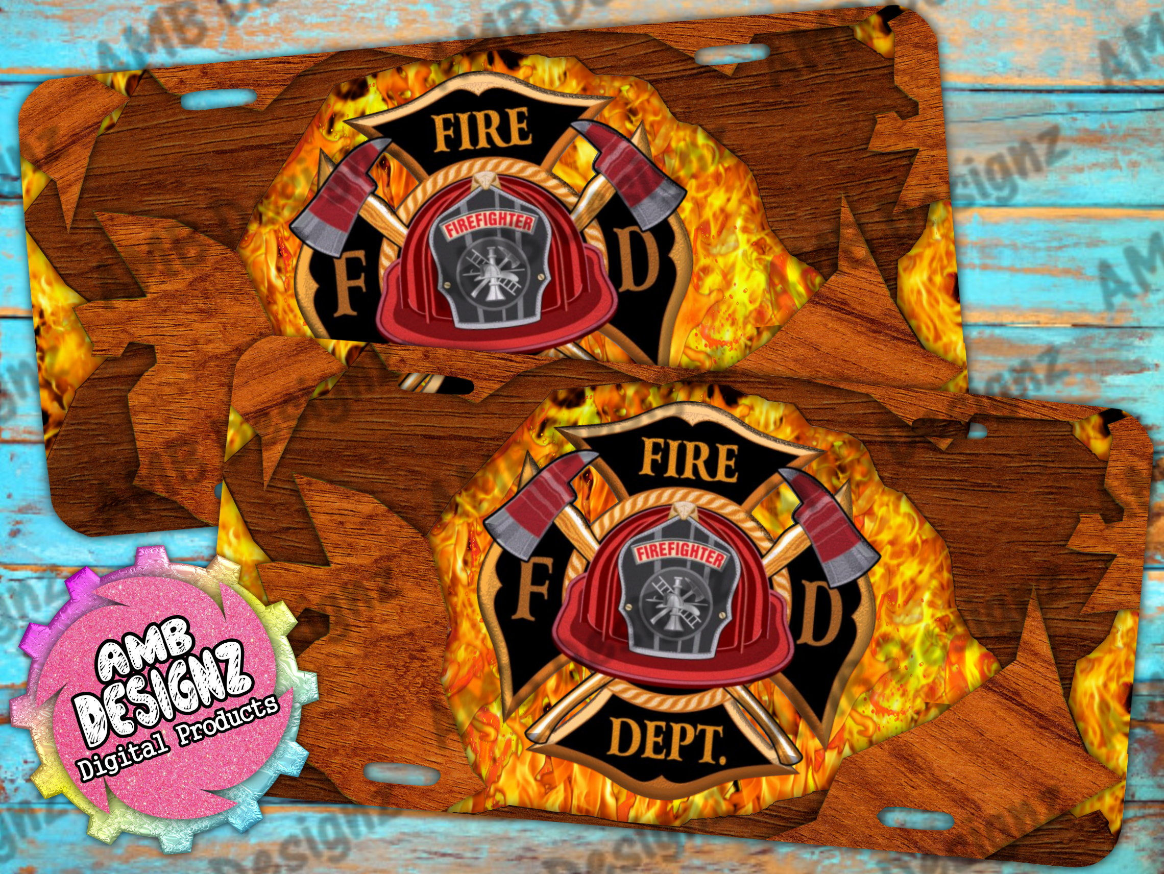 Fire Department Fireman Novelty License Plate