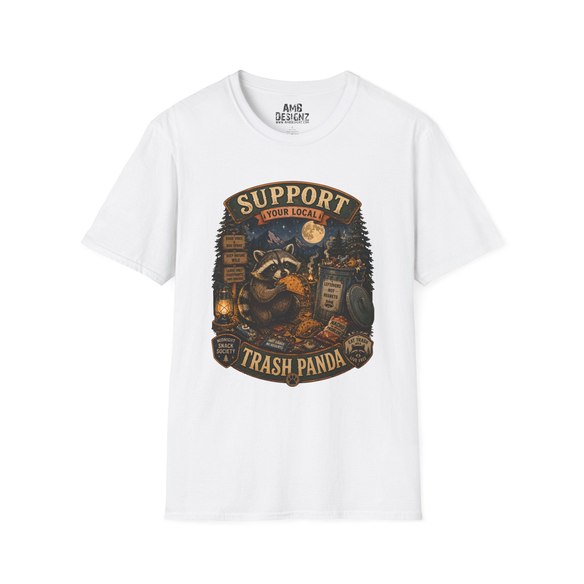 Support Your Local Trash Panda, Funny Camping Raccoon Graphic, Outdoor Humor Tee
