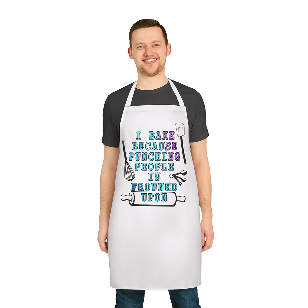 Thumbnail: Baking Apron - "I Bake Because Punching People" - Humorous Kitchen Baker Gift