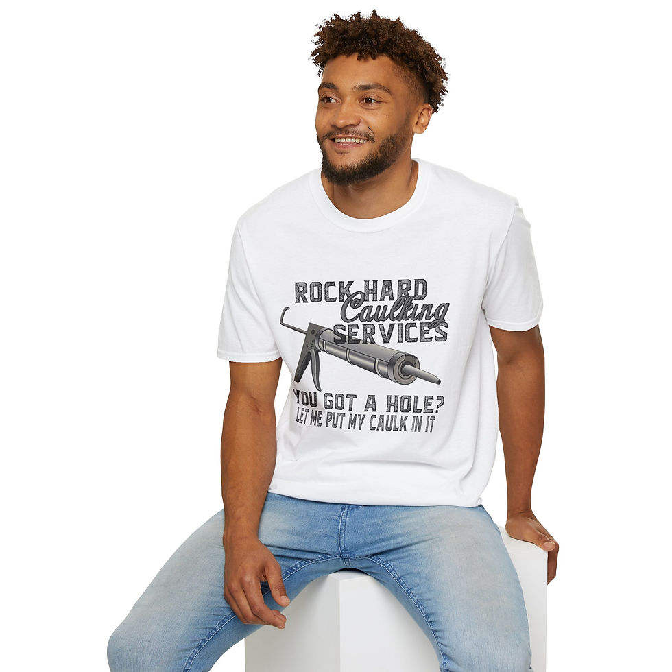 Thumbnail: Rock Hard Caulking Services T-Shirt, Funny Work Tee, Contractors Humor
