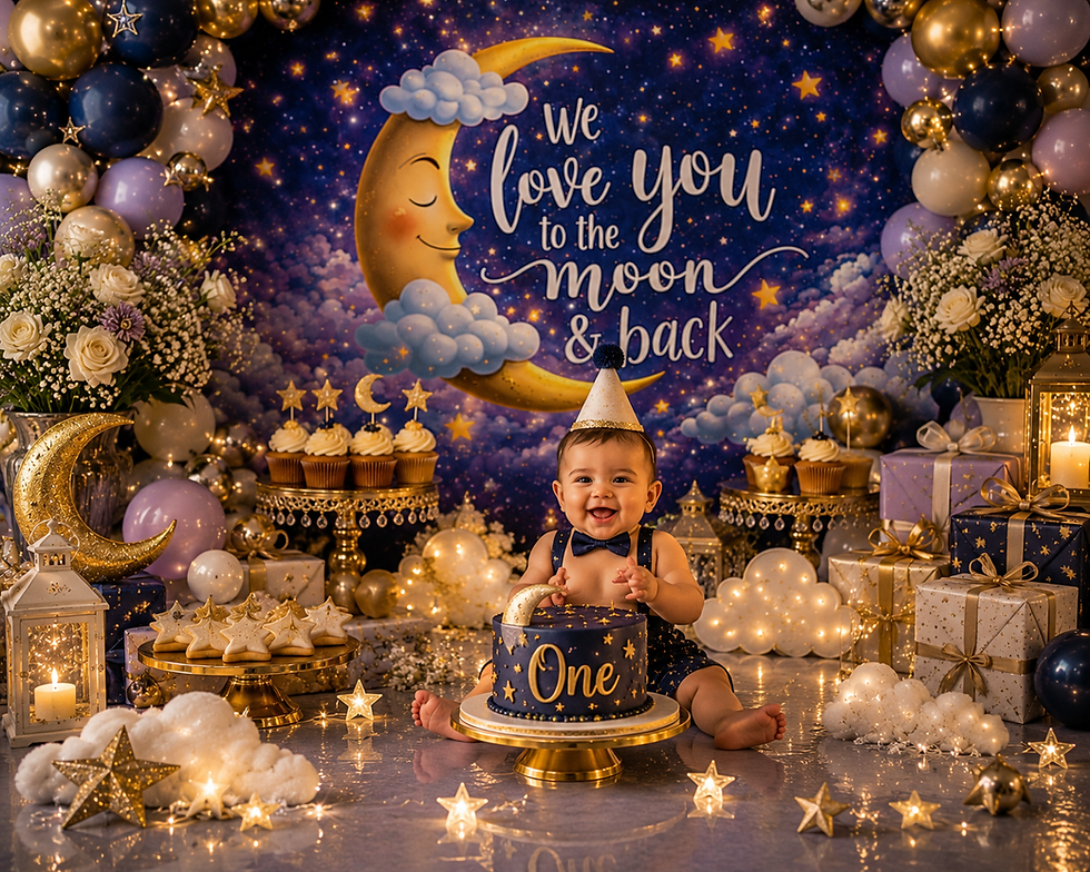 Thumbnail: Love you to the Moon & Back Party Display Backdrop for Photos, Tables & Decor