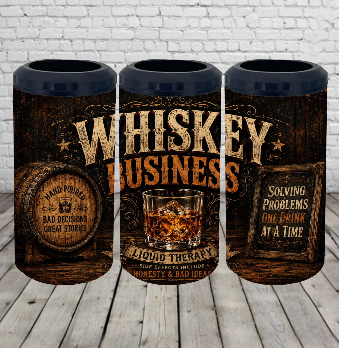 Whiskey Business Funny 4-in-1 Insulated Can Cooler Tumbler