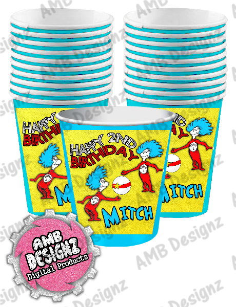 Dr. Seuss Thing 1 Thing 2 Party Cups Party Supplies