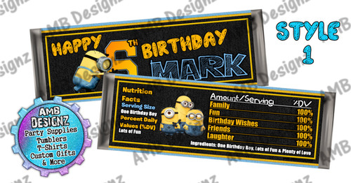 Minions Candy Bar Wrapper, Minions Party Supplies | Digitalproducts