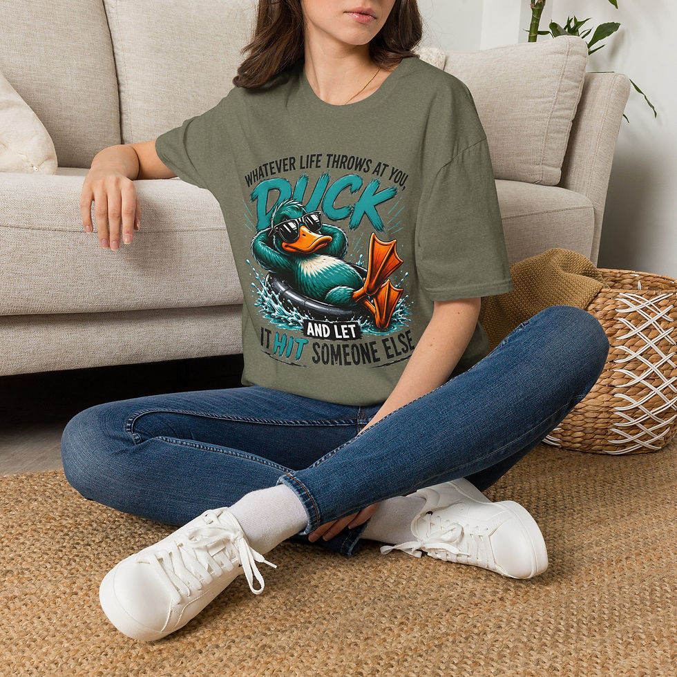 Thumbnail: Funny Duck Whatever Life Throws At You, Sarcastic Humor, Meme Men Women Tee