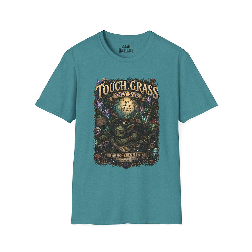 Thumbnail: Touch Grass Funny Goblin Fantasy, Dark Humor, Gamer Introvert Gift Men Women