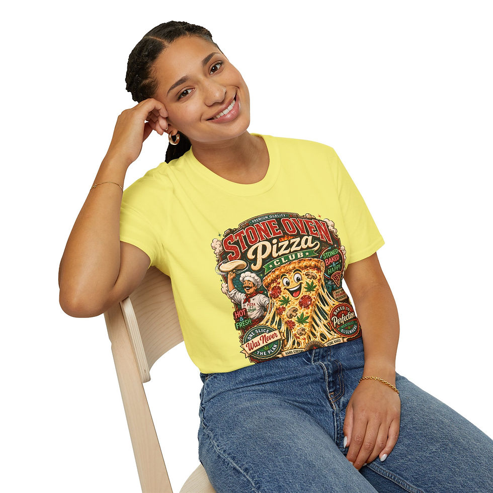 Thumbnail: Stone Oven Pizza Club Funny Stoner Pizza Parody Graphic T-Shirt