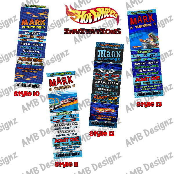 Thumbnail: Hot Wheels DIY party supplies Invitations