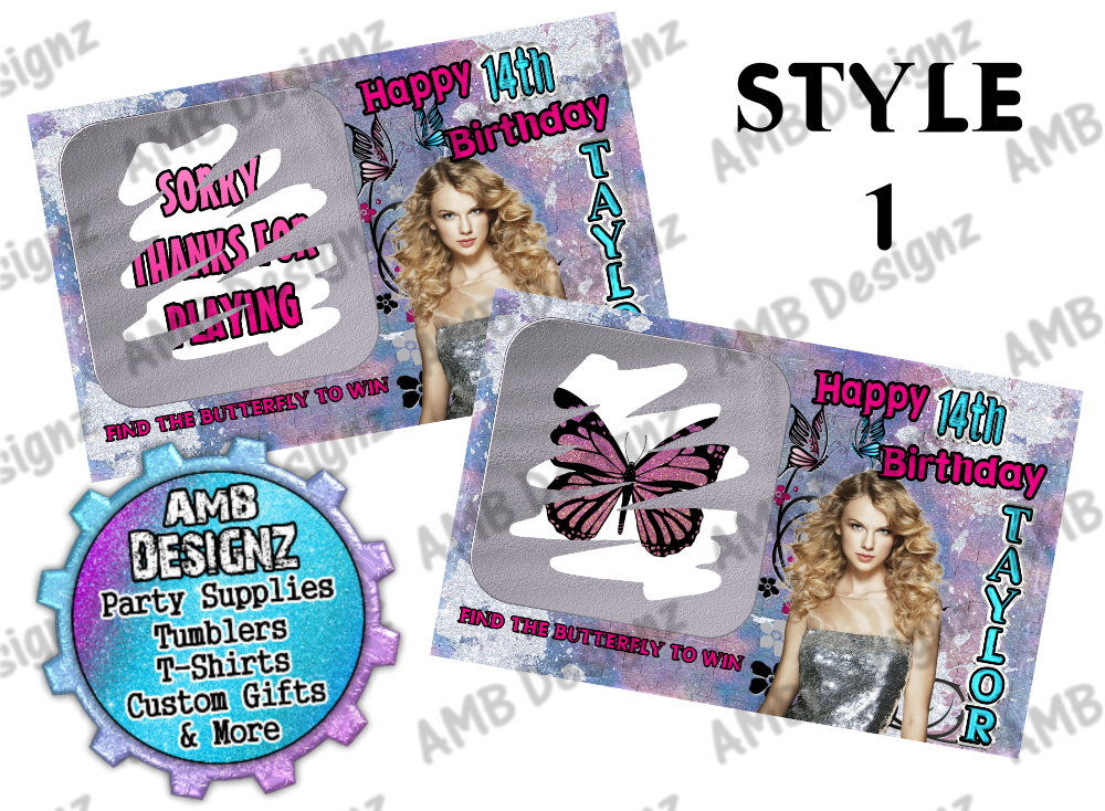 Taylor Swift Scratch Off Ticket Favor - Taylor Swift Party Supplies