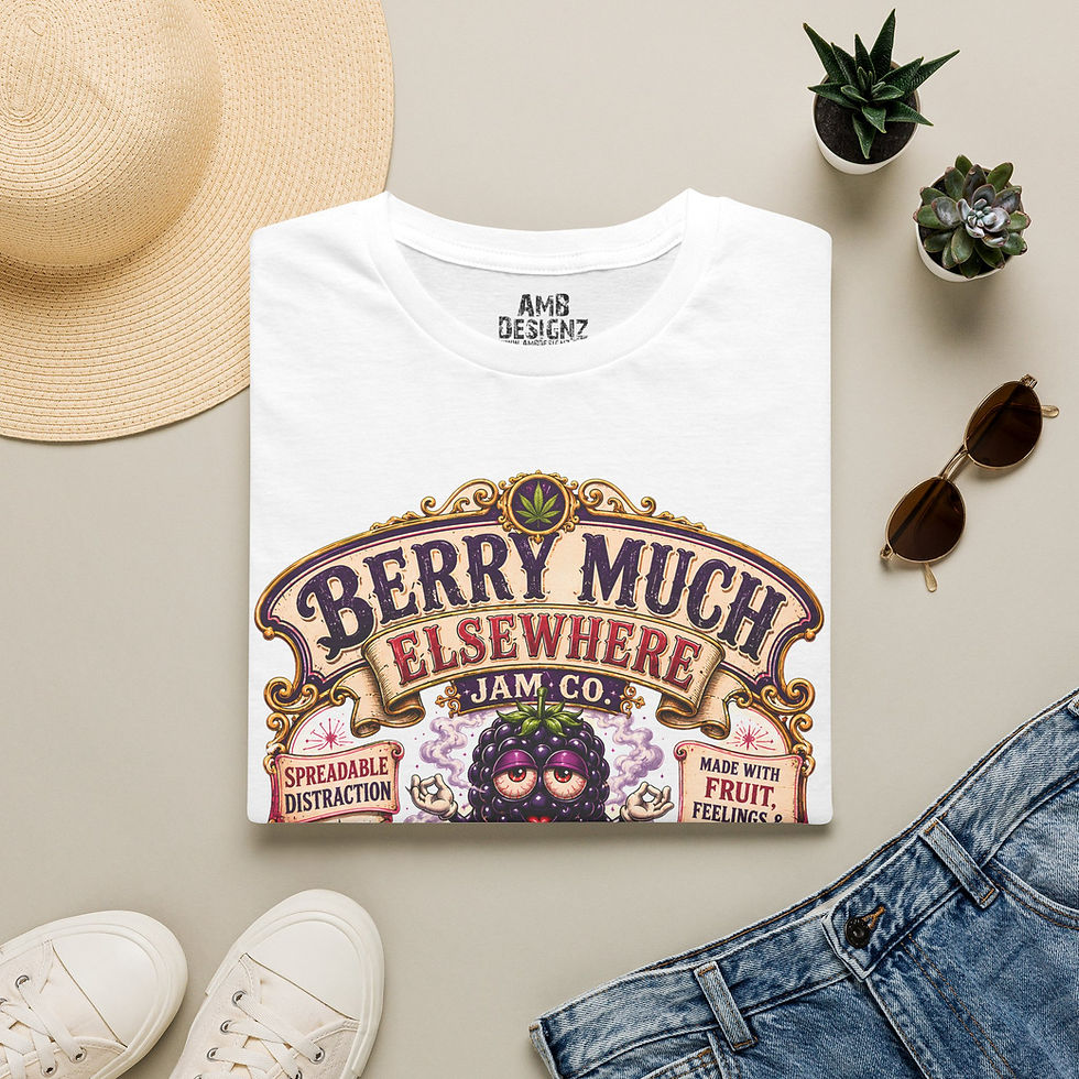 Thumbnail: Berry Much Elsewhere Jam Co Funny Cannabis Jam Parody Graphic T-Shirt