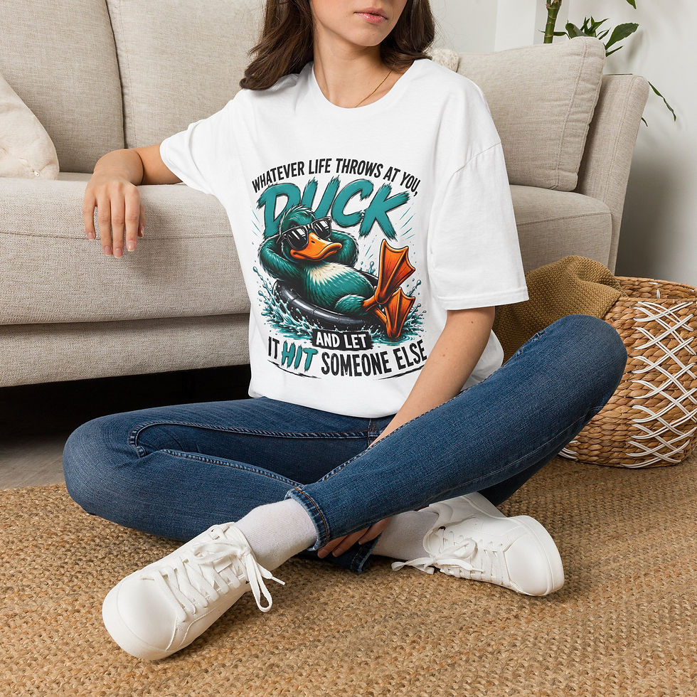 Thumbnail: Funny Duck Whatever Life Throws At You, Sarcastic Humor, Meme Men Women Tee