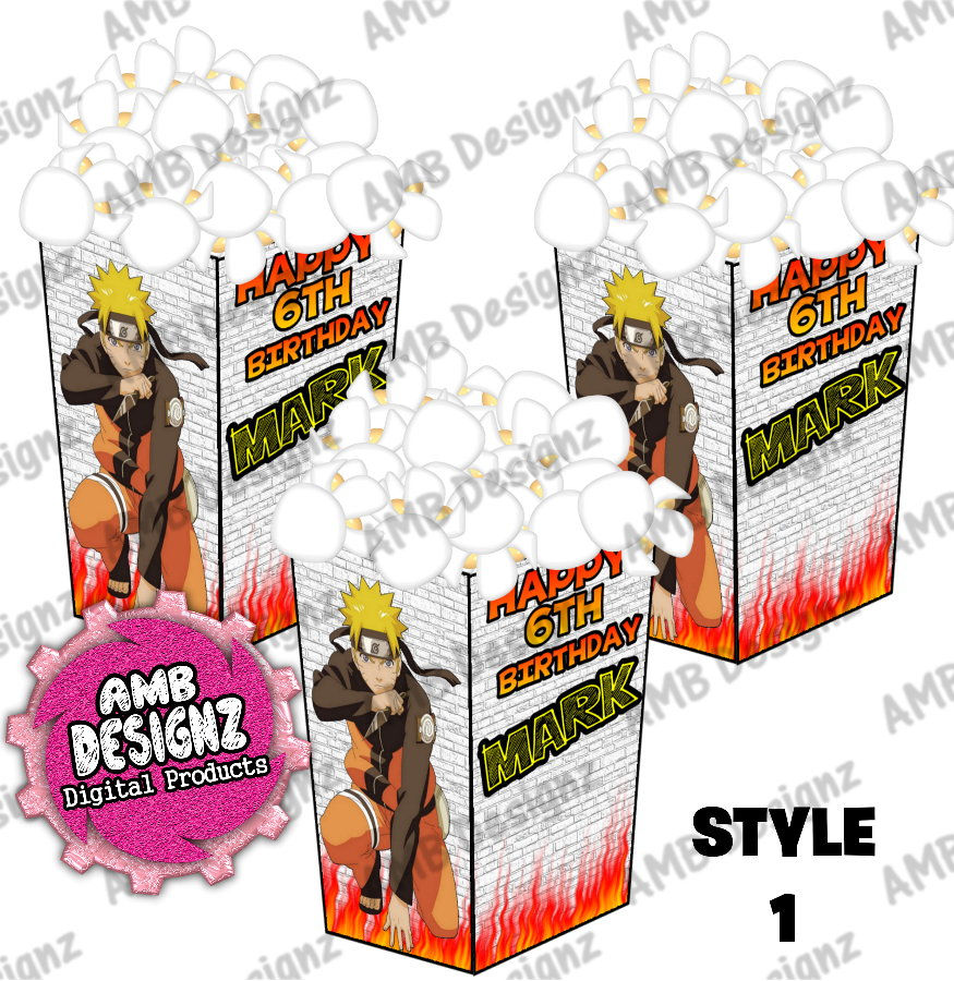 Thumbnail: Naruto Popcorn Box Favor - Naruto Party Supplies