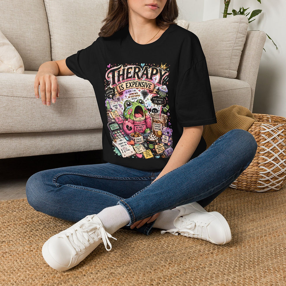 Thumbnail: Therapy Is Expensive Frog Tee, Funny Mental Health Humor Graphic Tee, Meme Shirt
