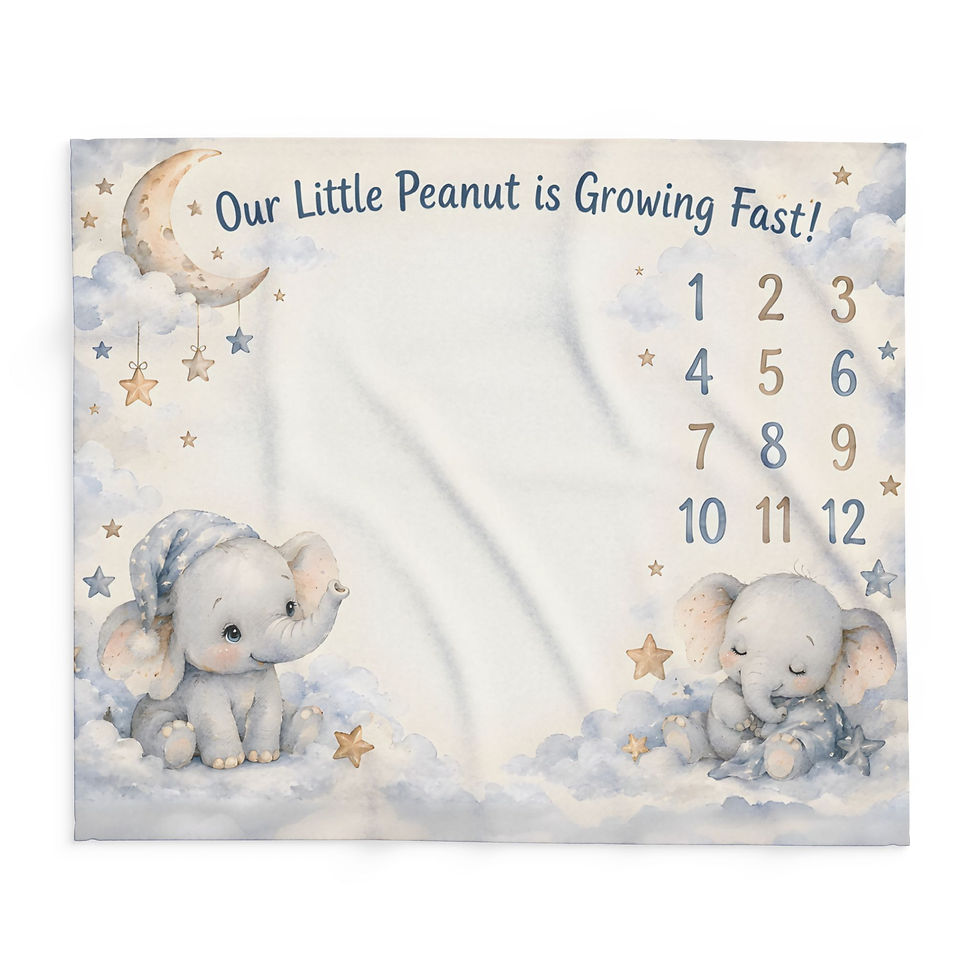 Thumbnail: Baby Milestone Blanket - "Our Little Peanut is Growing Fast" Baby Blanket