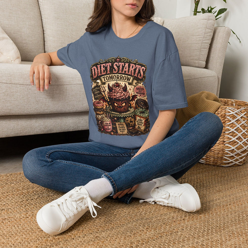 Thumbnail: Diet Starts Tomorrow Funny Food Humor, Cupcake Devil, Sarcastic Women Men Tee