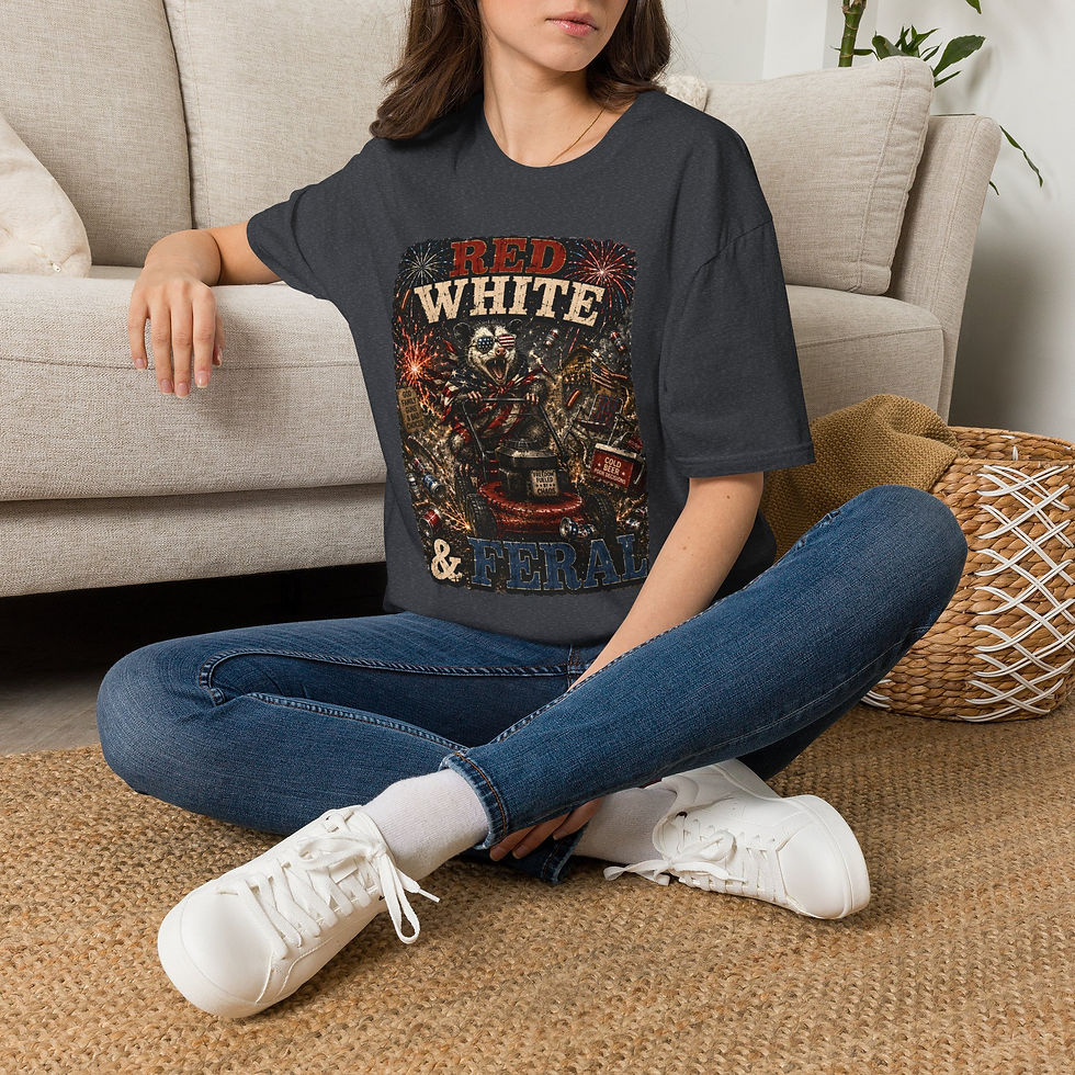 Thumbnail: Red, White & Feral Funny Patriotic, Possum Chaos 4th of July Humor America Tee