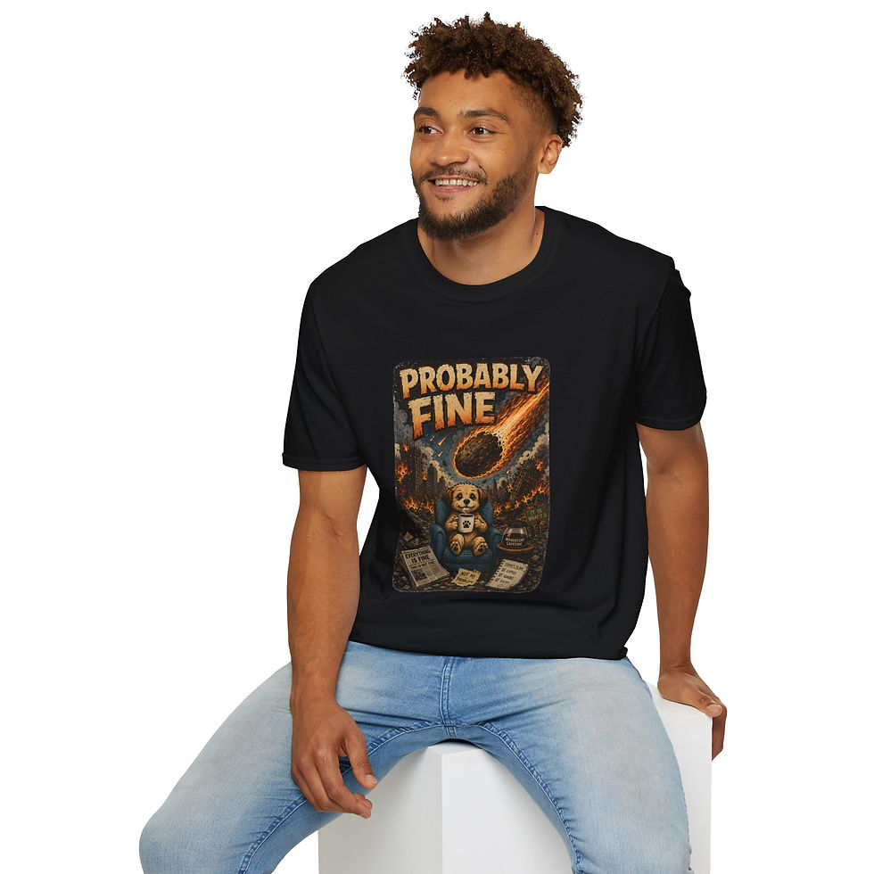 Thumbnail: Probably Fine Funny Dog, Dark Humor Disaster Graphic Tee, Sarcastic Meme Shirt