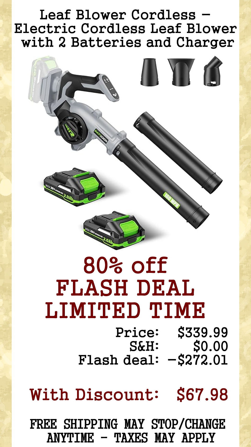 FLASH DEAL - LIMITED TIME OFFER 80% OFF