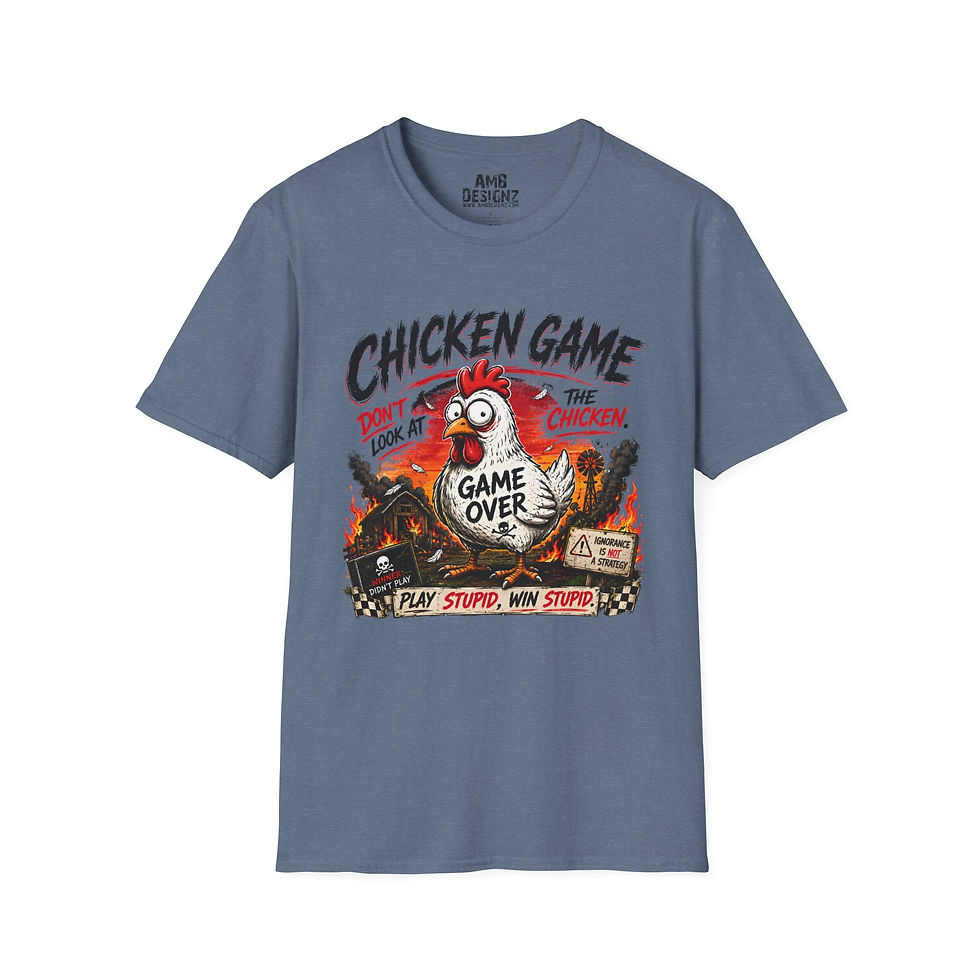 Thumbnail: Funny Chicken Game Dark Humor, Apocalypse Farm, Sarcastic Chaos, Men Women Tee