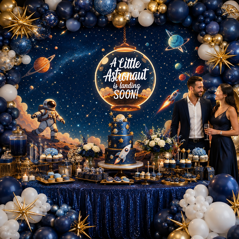 Thumbnail: A Little Astronaut is Landing Soon Display Backdrop for Photos, Tables & Decor