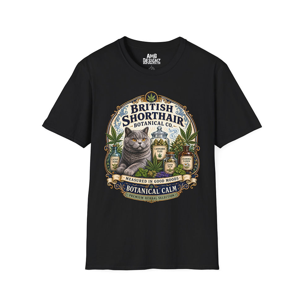 Thumbnail: British Shorthair Botanical Cannabis Cat Shirt, Weed Humor British Shorthair Tee